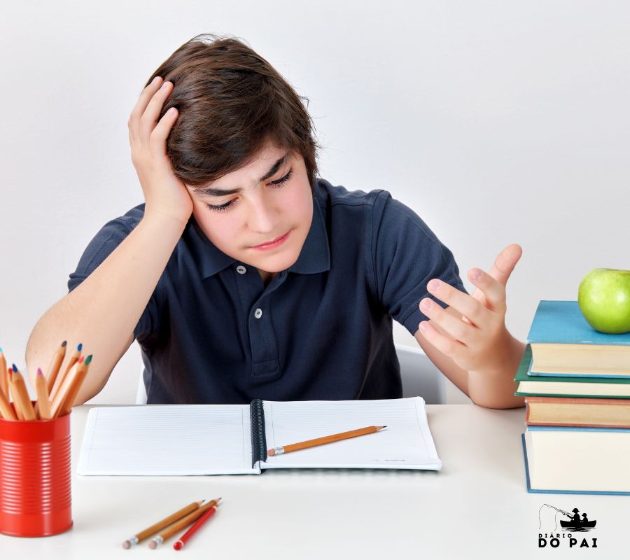 criança com dificuldade em aprender